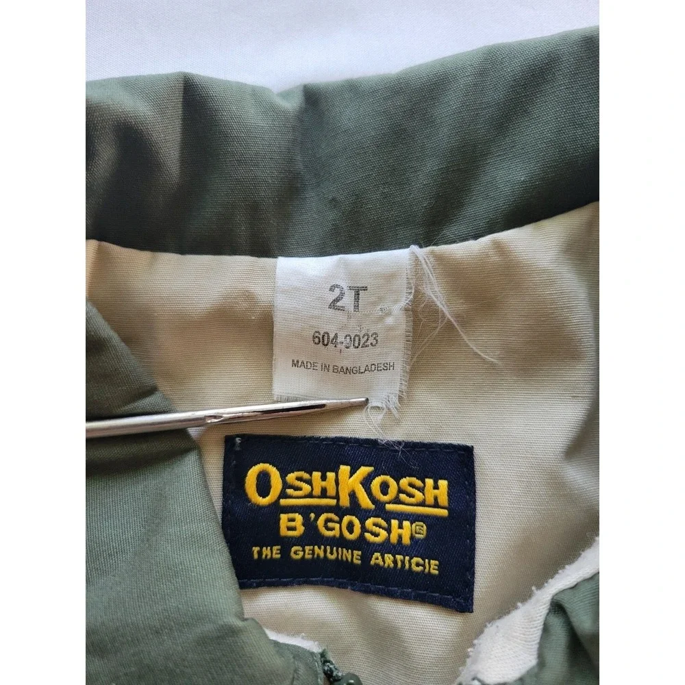 Vintage Oshkosh Green Tan Windbreaker‎ Jacket 2T